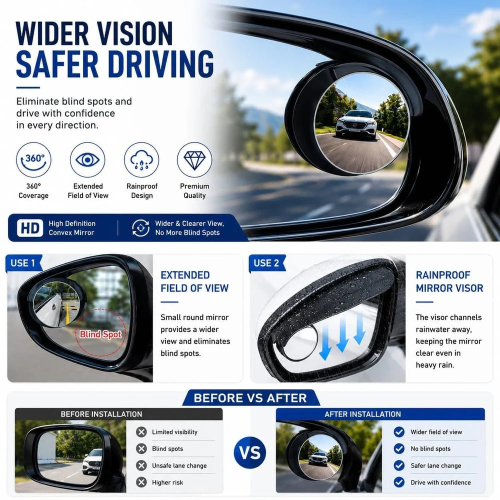 2-in-1 Car Blind Spot Mirror
