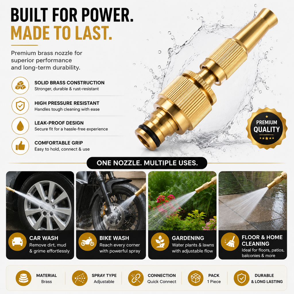 High Pressure Brass Nozzle (Pack of 1)