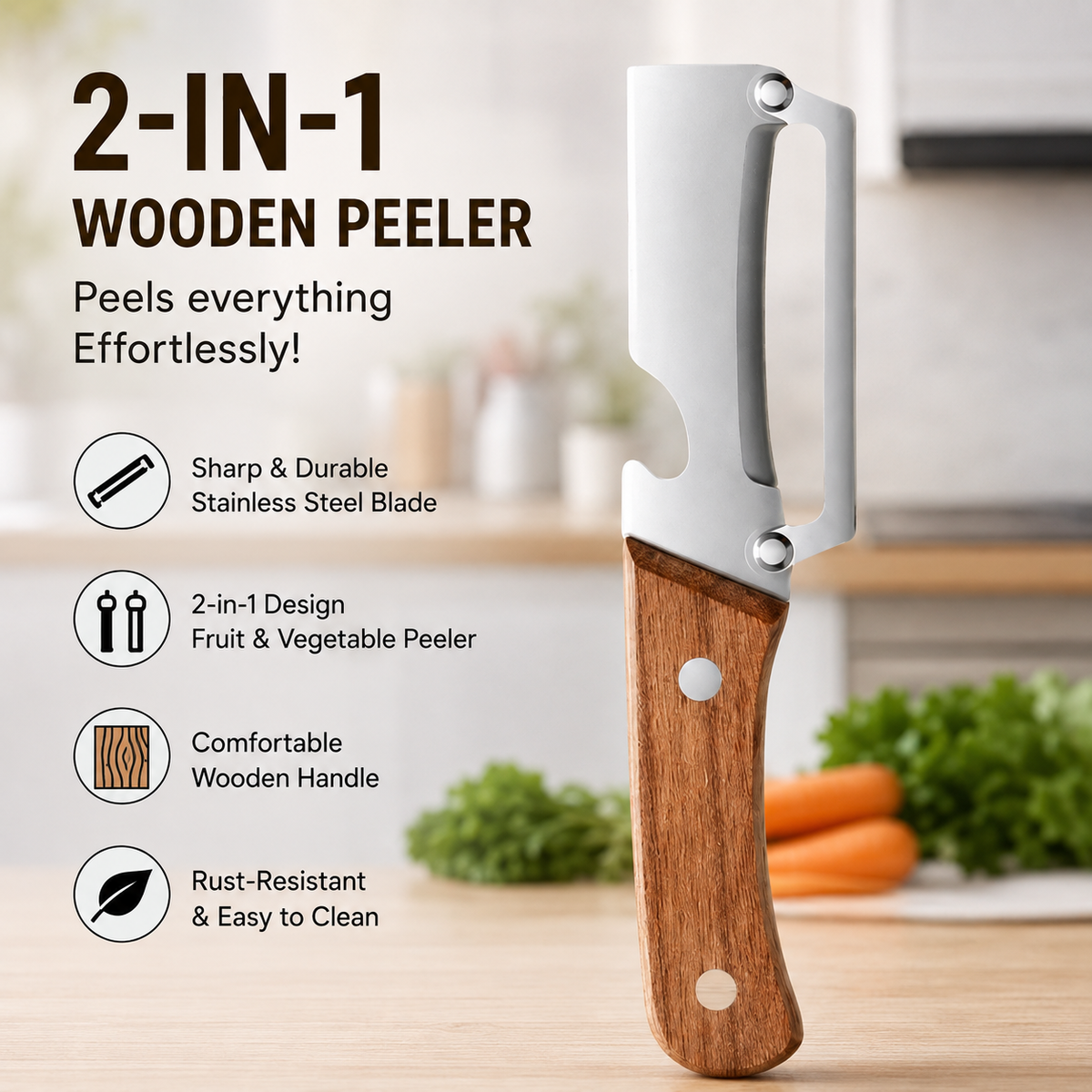 2-IN-I WOODEN PEELER