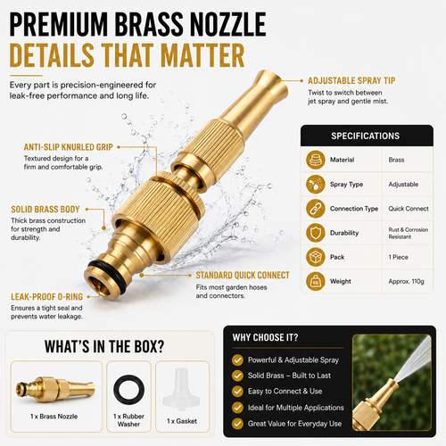 High Pressure Brass Nozzle (Pack of 1)