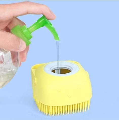 Silicone Soft Cleaning Body Bath Brush Shampoo Dispenser Plus Brush Washer for pet